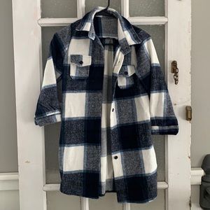 Shacket Navy Blue Longer Length Girls 4XL (8-10)